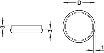 垫片, 圆形，压入式固定 Ø 20 - 50 mm