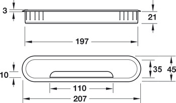 电缆管, 开槽尺寸：207 x 45 mm，2 件套