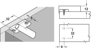 十字形阻尼安装支架, 适用阻尼装置：带定位边