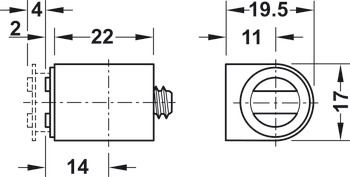 磁吸, 拉力 3.0 - 4.0 kg，适用螺钉固定，圆形