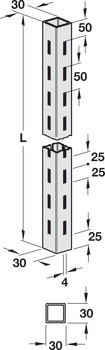 层板系统的栏杆, 30*30 mm