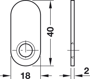 门止装置, 用于用螺钉固定在中间/顶部架子和中央/侧板上