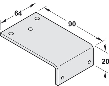 安装片, 折臂平行安装配件，适用于DCL闭门器