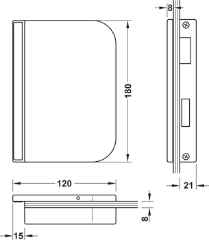 玻璃门锁片夹, GHP 103, Startec