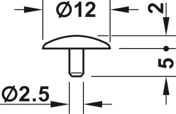 端盖, 适用于带中心孔 2.5 mm 螺钉，PZ2