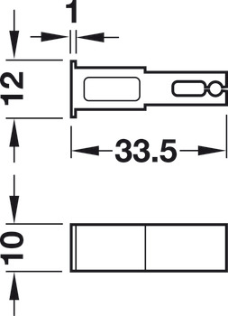 门磁吸, 用于插入顶部滑轨，Häfele Slido F-Line11 12A，内嵌式