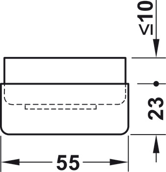 垫片, 适用压入式固定或螺钉固定，两片式，高度调节范围 23 - 33 mm