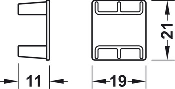 层板连接件, 用于 Häfele Dresscode 铝质框架系统