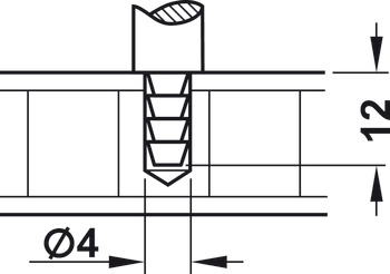 围栏杆固定件, 分隔杆系统，适用于 2 根 6 mm 栏杆，尾端杆柱