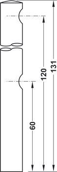 围栏杆固定件, 分隔杆系统，适用于 2 根 10 mm 栏杆，尾端杆柱
