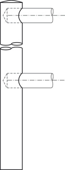 分隔杆固定件, 分隔杆系统，适用于 1 根 10 mm 栏杆，中心杆柱