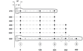 侧帮抽屉滑轨系统，单层, Häfele Matrix Box Single A25，半拉伸，高度 86 mm，白色，RAL 9010