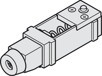 轨道用门止附加套装, 按压开启装置，适用于 Häfele Slido D-Line11 50P / 80P / 120P，50C / 80C / 120C 和 50I / 80I / 120I 推拉门五金，木门和玻璃门