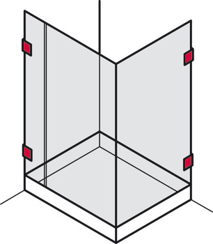 玻璃夹, 用于墙与玻璃连接，隐藏式安装