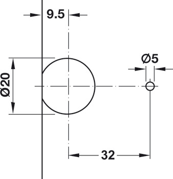 Minifix 连接杆, Rafix 20 Hc，适用板厚 32 - 50 mm