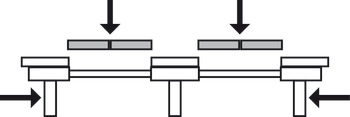 滚珠滑轨, 适合 2 节折叠扩展桌板，异步，适合无框桌