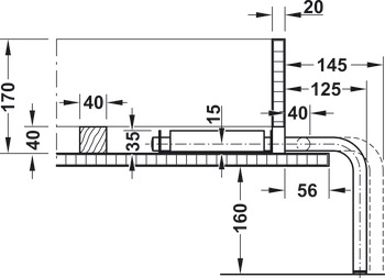 折叠式地脚, 适用于 Bettlift 折叠床配件，用于末端或侧面安装