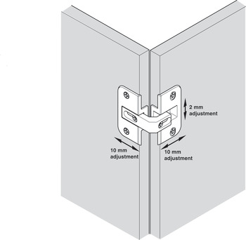 铰链, 适合角柜折叠门，4 - 18 mm 间隙