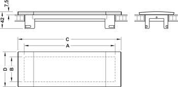 设计师款框架, 用于模块化插座元件，台面厚度为 10 mm 以上