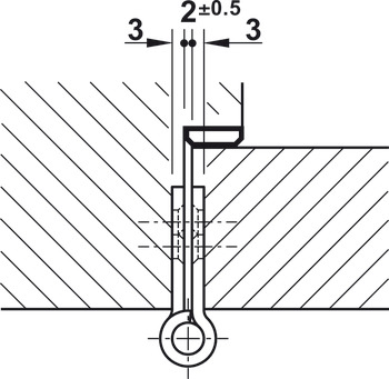 升降合页, DHB 1212，适用于平口门，尺寸为 76 mm