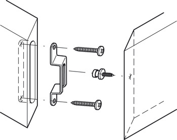 连接杆, 模块化，带定位尖，适合在木板的一侧安装