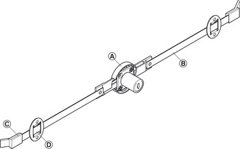 加长杆锁, Häfele Symo，行程：16 mm