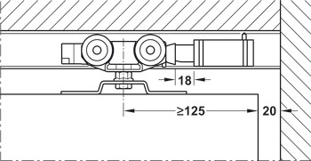 轨道用门止附加套装, 按压开启，适用于 Häfele Slido D-Line11 推拉门五金，适用于木质门和玻璃门