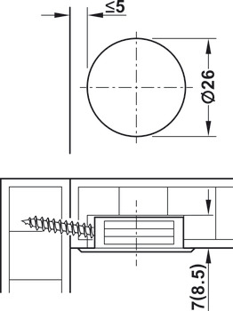 RTA 连接件, 房车，钻孔深度 8.5 mm