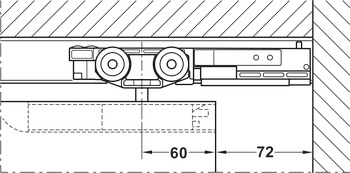 Slido D-Line11 轨道套装, 适用于套门解决方案，适用于 Häfele Slido D-Line11 50I / 80I / 120I、50L / 80L / 120L、50J / 80J / 120J 推拉门五金