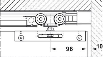 Slido D-Line11 轨道套装, 适用于套门解决方案，适用于 Häfele Slido D-Line11 50I / 80I / 120I、50L / 80L / 120L、50J / 80J / 120J 推拉门五金