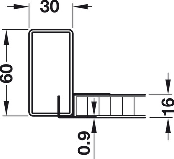 背板钩, 用于从前方固定层板