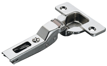隐藏式铰链, Häfele Duomatic 94°，适合厚门和型材门，厚度最大为 35 mm，半盖铰链/双门铰链