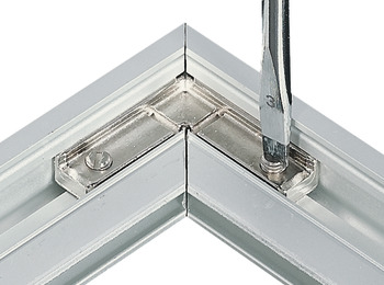 转角连接件, 适合铝框玻璃门型材，宽度 23/26/38 x 14 mm
